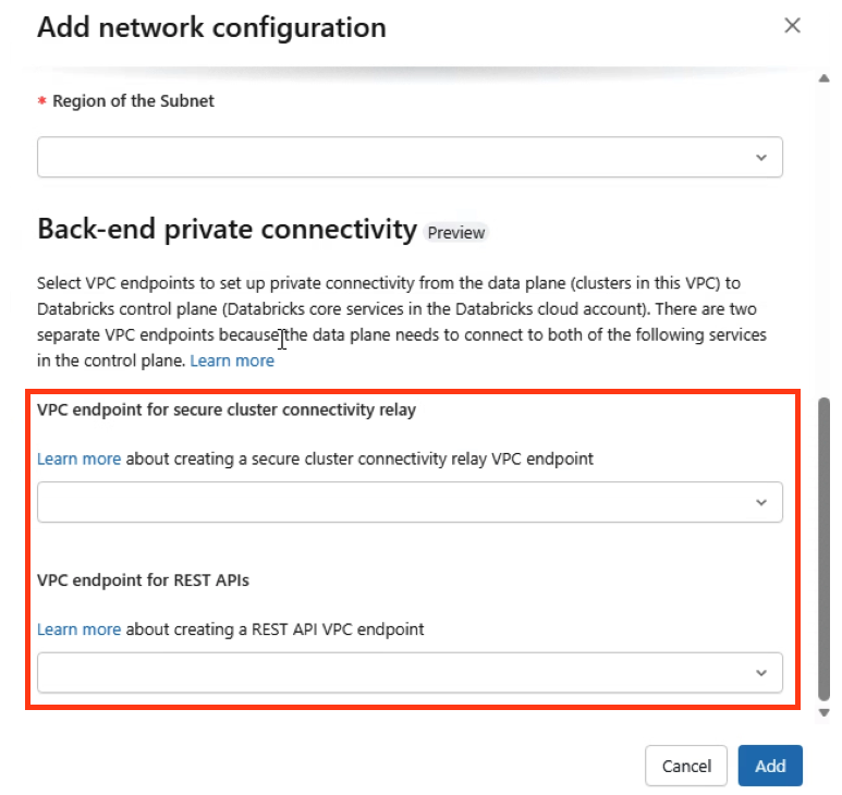 Add Network Config